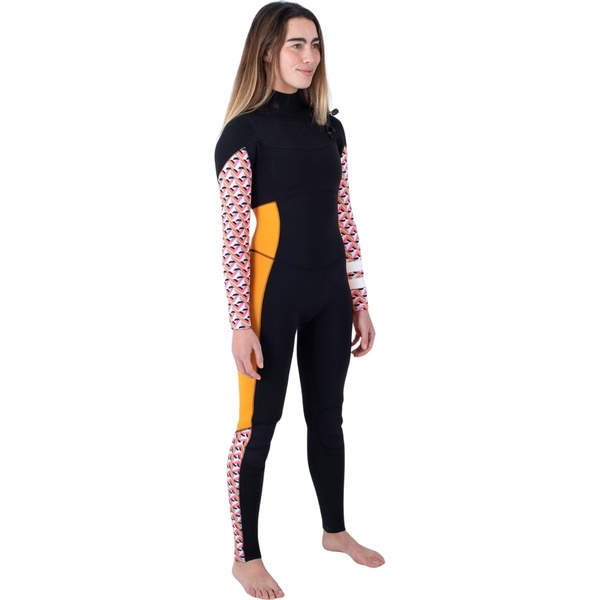 Hurley Mujer Plus Printed 4/3mm Chest Zip Neopreno WFS0012433 - Gym Red / Burghundy Crush